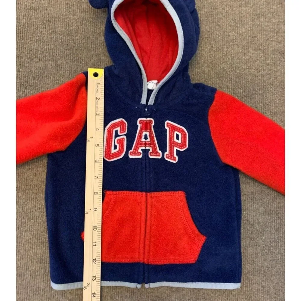 Baby Gap Hoodie Toddler 18-24M Fleece Spell Out Colorblock Zip Up